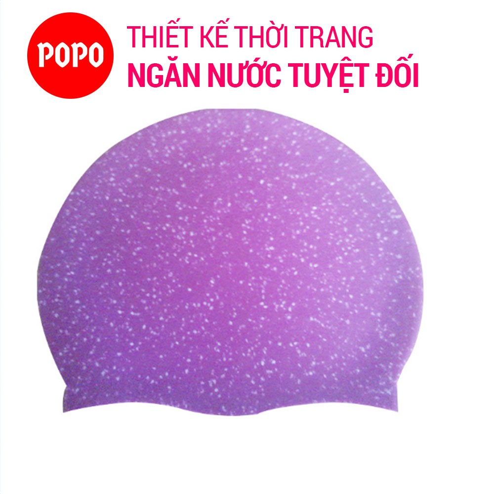 Mũ bơi người lớn chất liệu silicone POPO CA101 dùng cho nam nữ, trẻ em trên 6 tuổi