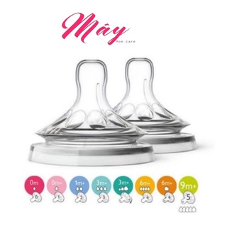 Núm ti bình sữa Philips AVENT Natural cổ rộng ,đủ size