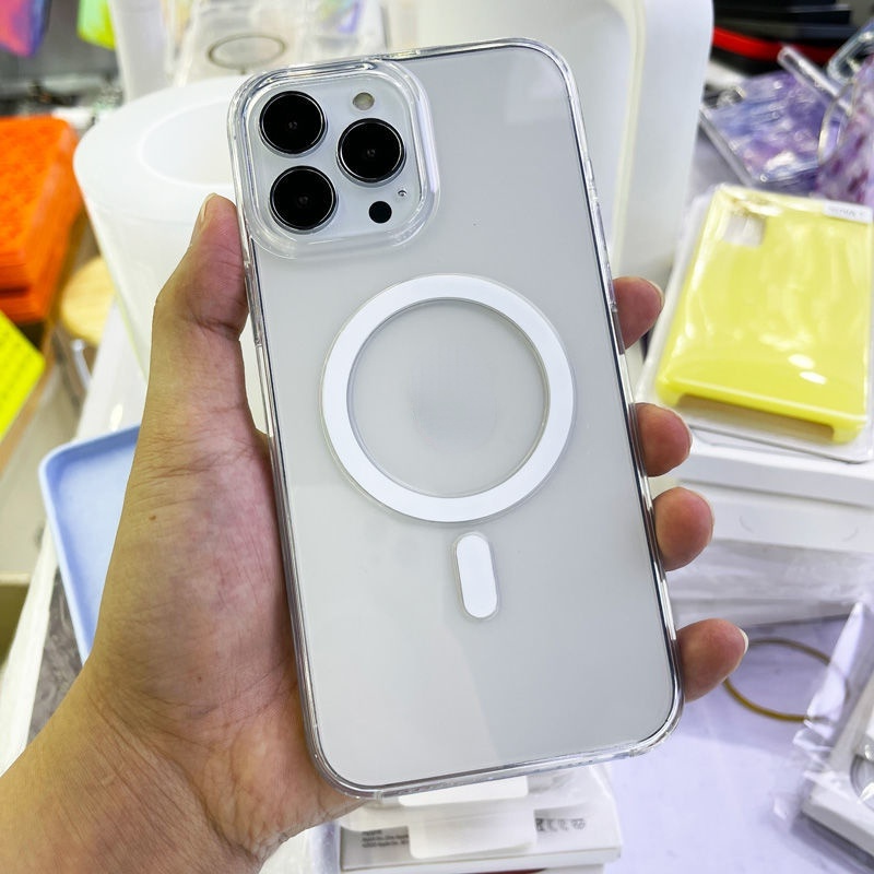 Magnetic Case for IP 14 Pro Max 12 11 Pro Max Mini 6/7/8 plud X XR , Ốp lưng IP Chống Sốc từ tính Trường hợp trong suốt