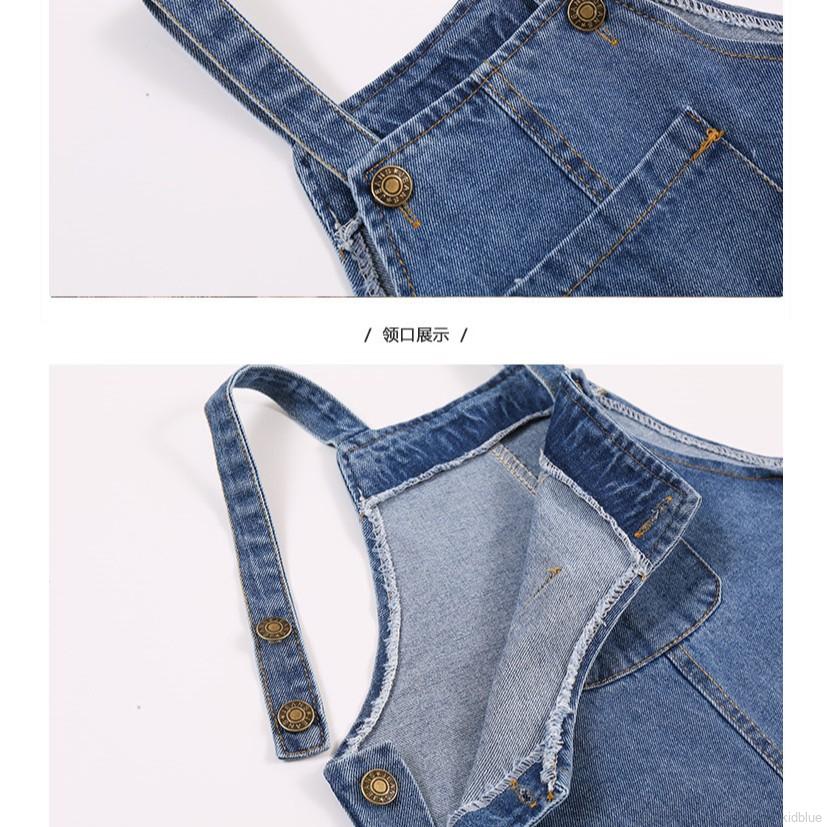 Quần Yếm Denim Hàn Quốc Cho Bé Gái