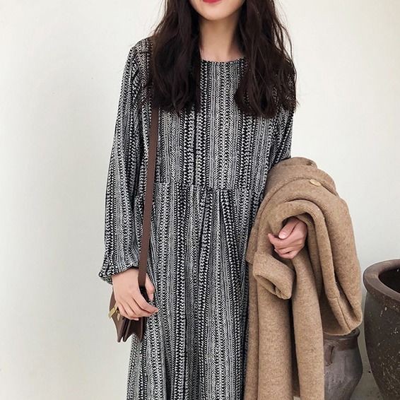 ⭐0412⭐ New large-sized classic long-sleeved dress | BigBuy360 - bigbuy360.vn