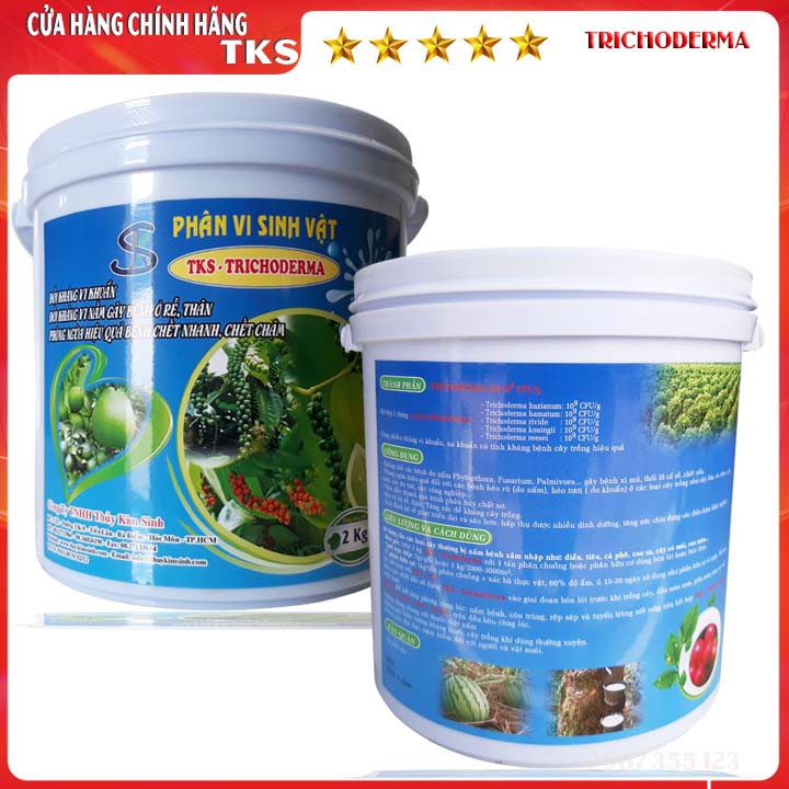 NẤM TRICHODERMA 2Kg  Mật Độ Cao, 5 Chủng Nấm, Ủ Phân Nhanh Hơn, Phòng Bệnh Hiệu Quả Hơn - Bột Hòa Tan