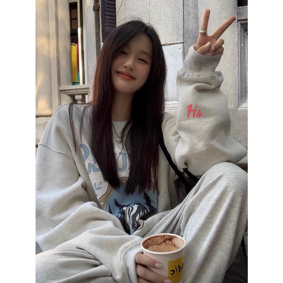 Bộ Áo Nỉ Dài Tay Mountain Kèm Quần Jogger Dáng Rộng | BigBuy360 - bigbuy360.vn