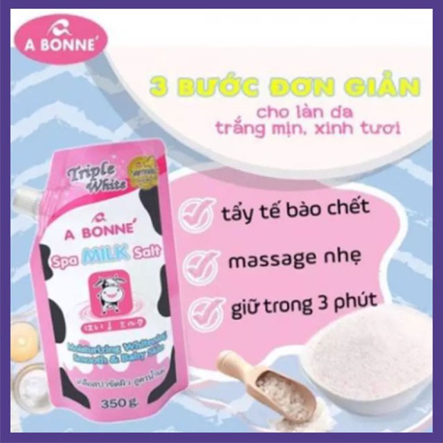 Muối Tắm Sữa Bò Tẩy Tế Bào Chết A Bonne Spa Milk Salt Thái Lan 350gr Claura Beauty