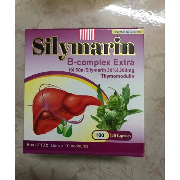 Viên uống SILYMARIN B-COMPLEX EXTRA bảo vệ gan , hỗ trợ, giải độc gian, hạ men gan - Hộp 100 viên