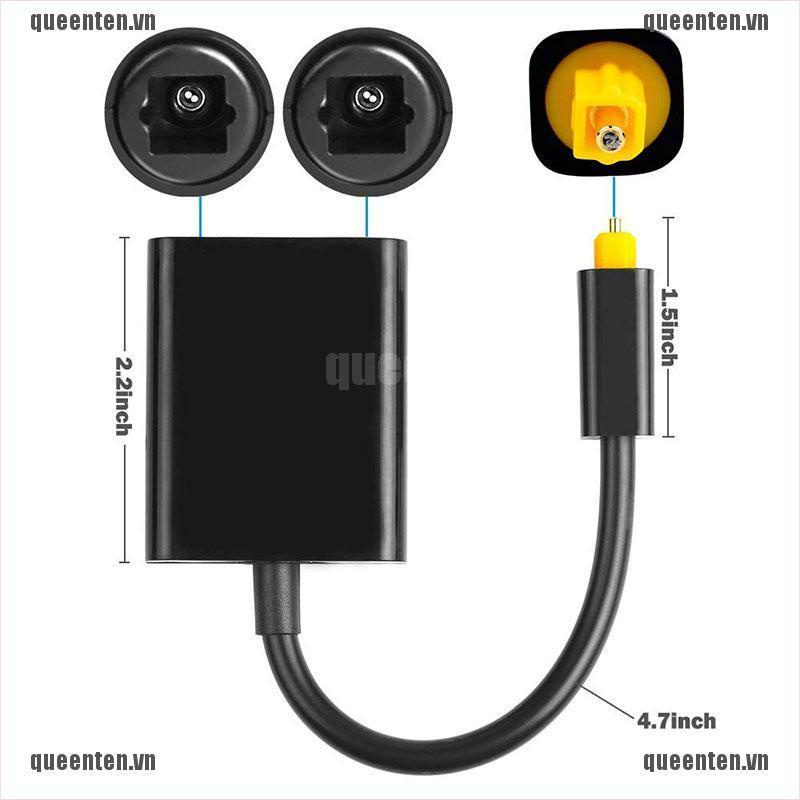 Digital SPDIF Optical Audio Splitter 2Way Toslink Adapter 1 input 2 Output QUVN
