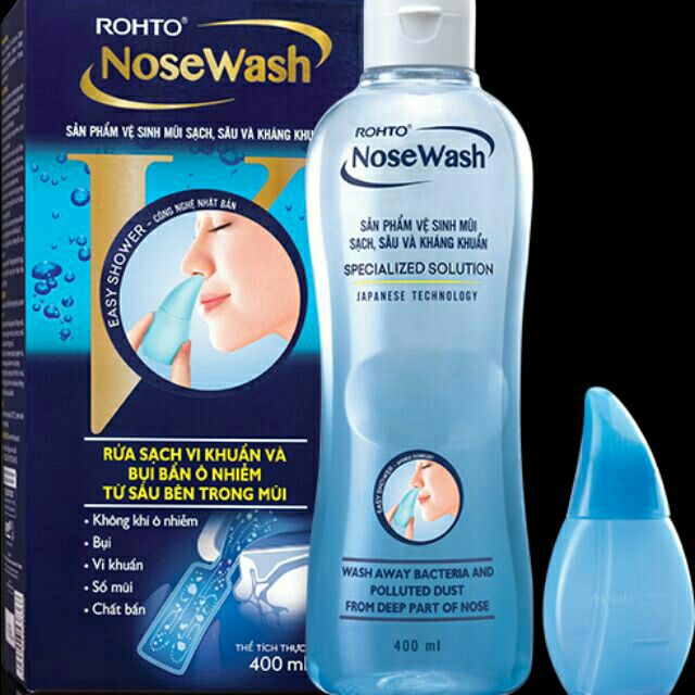 Bộ dung dịch và dụng cụ vệ sinh Mũi Nose Wash :  làm sạch mũi _ngăn ngừa  Bệnh tai mũi Hpng