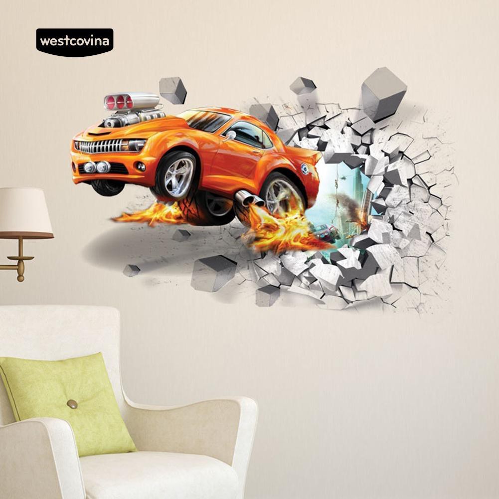 Miếng Dán Tường Trang Trí Hoạ Tiết Nghệ Thuật , Dễ Chùi Rửa