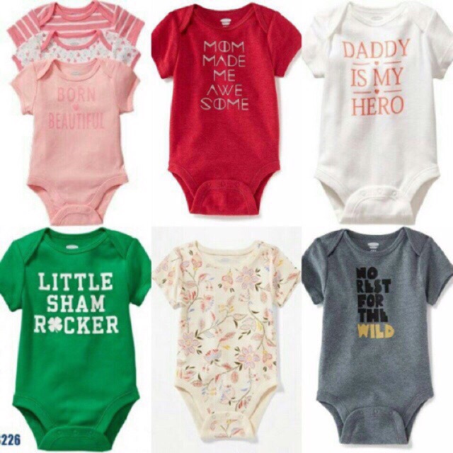 Set 5 body Oldnavy ngắn tay cho bé trai bé gái