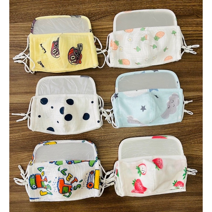 Khẩu Trang Xô Muslin Chống Giọt Bắn Cho Bé