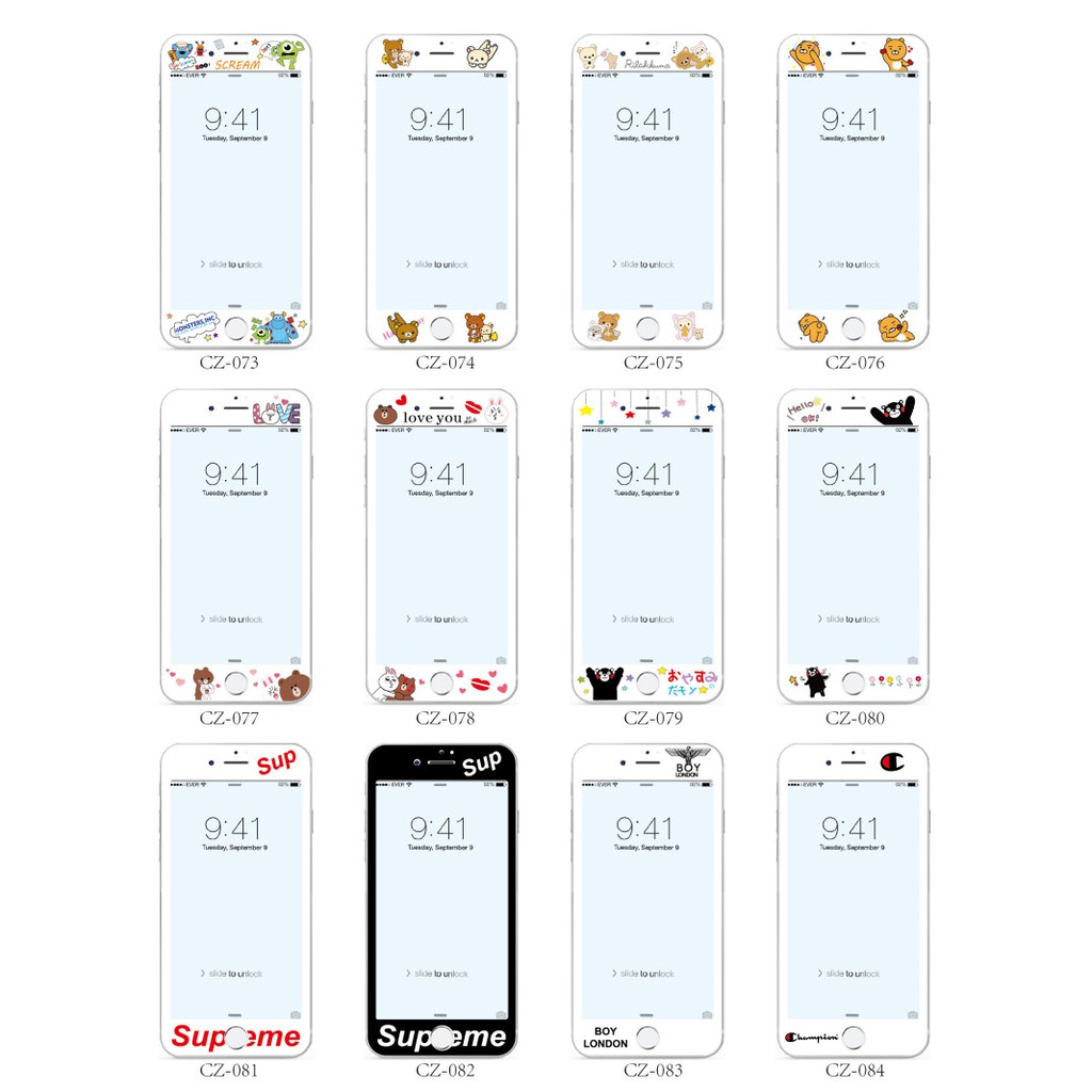 Kính Cường Lực Bảo Vệ Màn Hình In Hình Cậu Bé Bút Chì Shin Đáng Yêu Cho Iphone 6 / 7 / 8 / 6s Plus