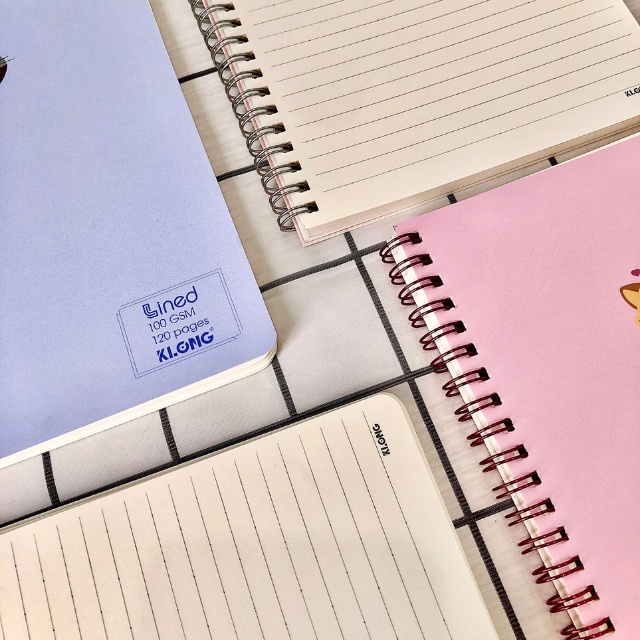 Vở Klong A5 Caro 120 trang bìa nhựa lò xo kép bìa màu Pastel - tập sổ Klong
