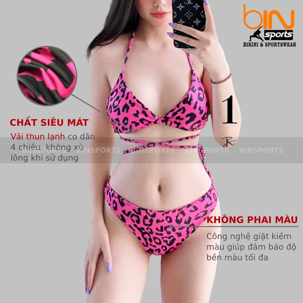 Bikini Nữ Hai Mảnh Beo Hồng Bin Sports BHV104