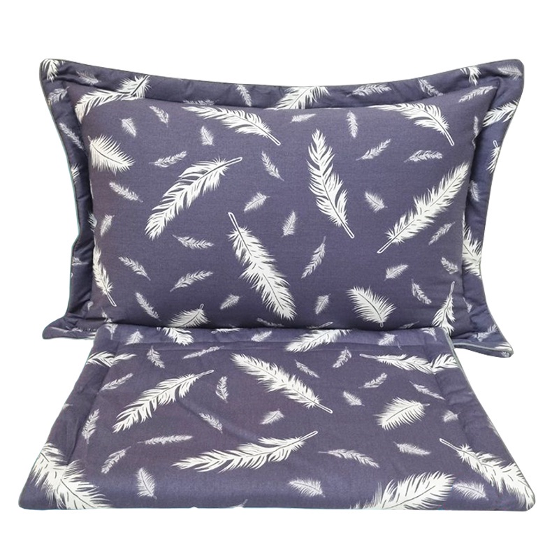 (Hot trend)  Bộ 2 chiếc Vỏ gối nằm kê đầu cotton hàn 100%  loại dày dặn (có bán lẻ 1 chiếc) mẫu Dương sỉ xanh