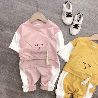 BỘ NỈ HÌNH SAO PHỐI TRẮNG CHO BÉ