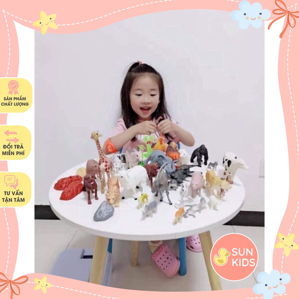 Thùng Động Vật 58 Chi Tiết Đồ Chơi Con Vật Mô Hình Thú Cho Bé
