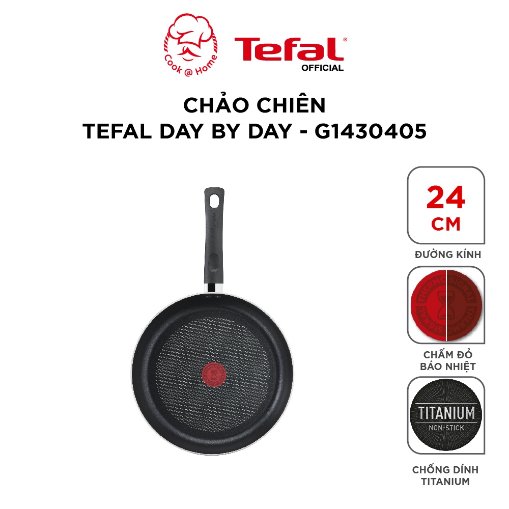 Chảo chiên Tefal day by day size 24, 28cm - G1430405/G1430605