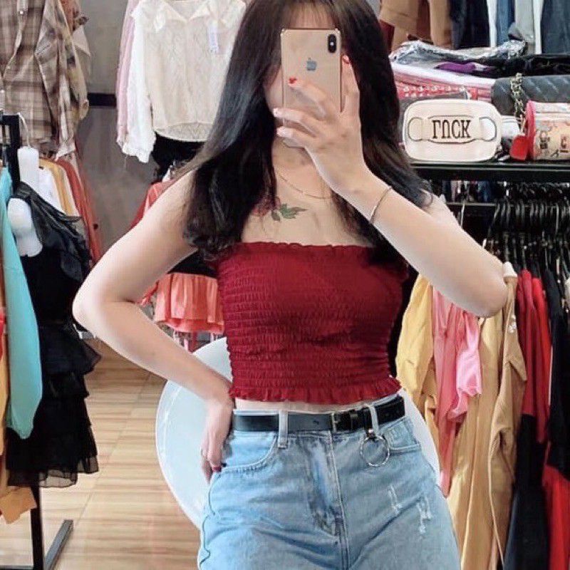 Áo ống nhún thun croptop