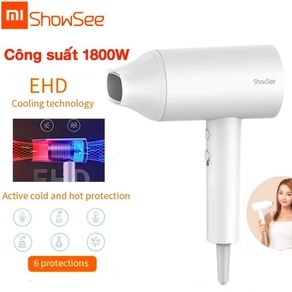 Máy sấy tóc bổ sung ion âm Xiaomi ShowSee A1 1800W cao cấp Chống Xù Rối Khô Tóc