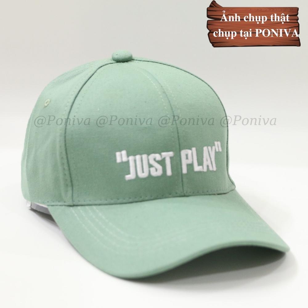 Mũ lưỡi trai ❤️ Nón kết thêu chữ Just Play chất kaki cao cấp form unisex phong cách Ulzzang PONIVA siêu hot