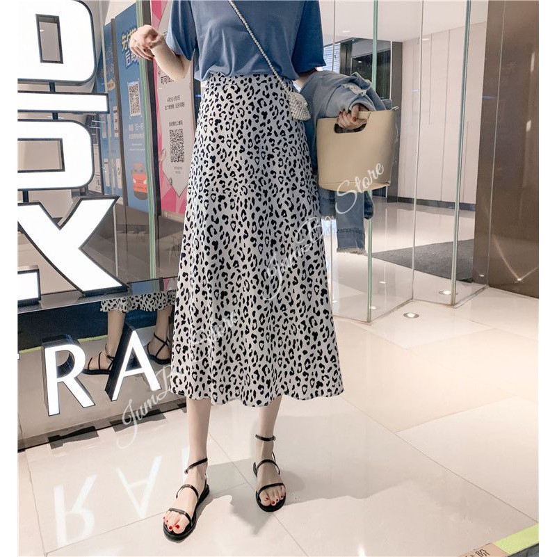 Chân váy midi cạp cao dáng dài chữ A hoạ tiết da báo - JBDP509 | BigBuy360 - bigbuy360.vn