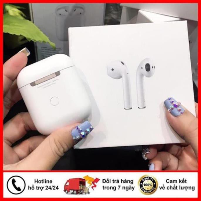 Tai Nghe Không Dây Bluetooth Airpods 2 Sạc Không Dây Giá Rẻ Cho Iphone và Android, Chuyên Gaming Âm Thanh True Wireless