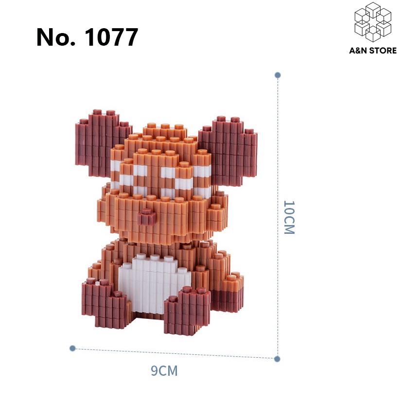 Đồ Chơi Lắp Ghép Gấu Bạo Lực - Lego Bearbrick màu nâu size 10cm giá rẻ mã 1077