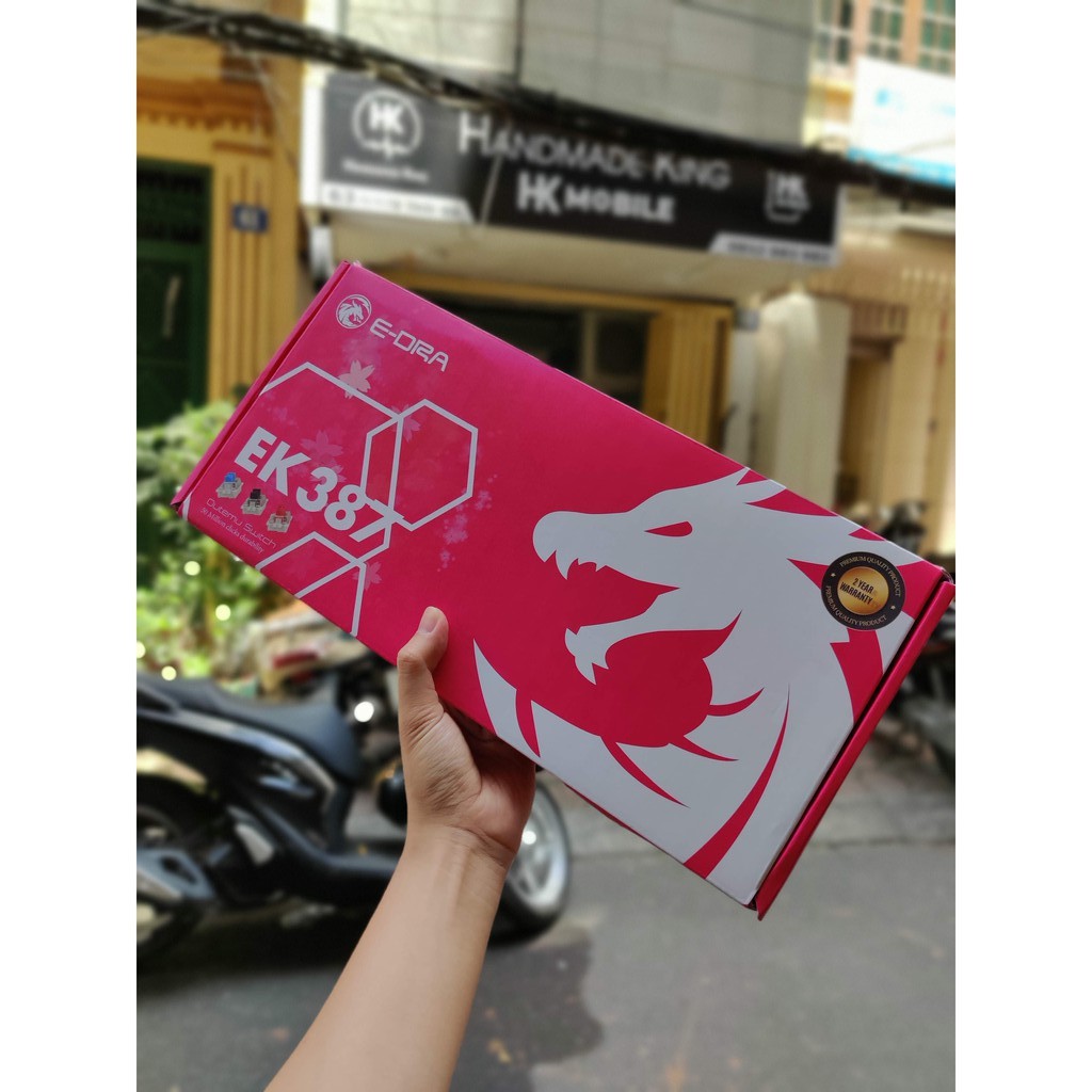 Bàn phím cơ Gaming Edra EK387 Pink - Chính Hãng - Bảo hành 24 tháng
