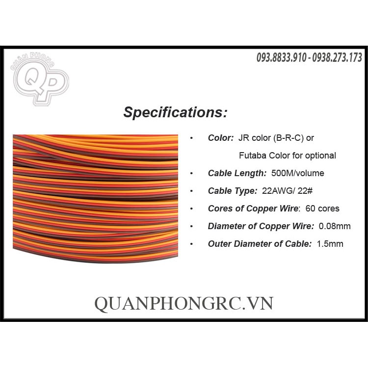 Dây Silicon 26AWG 3P JR Futaba servo extension