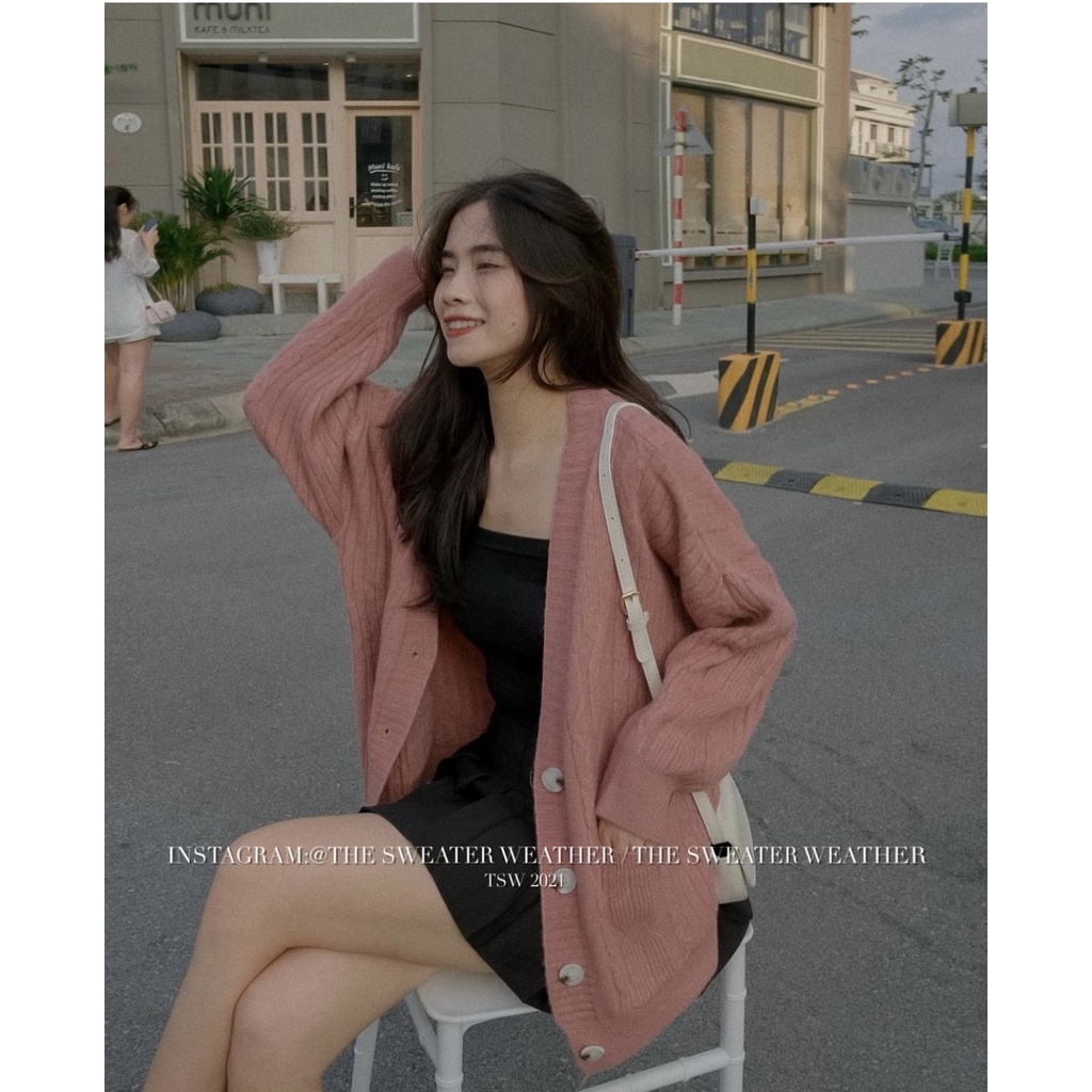 Áo khoác cardigan len thừng form RỘNG OVERSIZE, ÁO LEN CHẤT ĐẸP