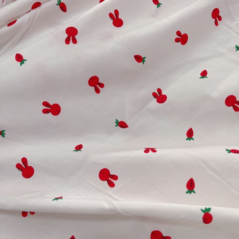 vải đũi mịn mềm mát thỏ cà rốt nhỏ