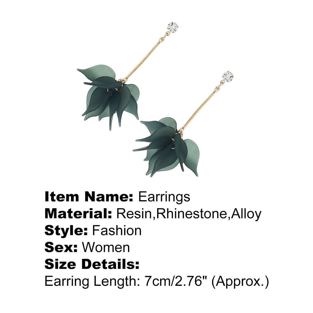 Đôi khuyên tai dài tạo hình cánh hoa thời trang cho nữ