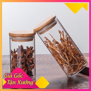 [Giá sỉ] Lọ thuỷ tinh nắp gỗ cao cấp 650ml và 1L