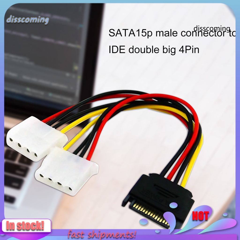 Cáp Mở Rộng Nguồn SATA 15pin Sang Molex IDE 4pin 20Cm Cho Ổ Cứng HDD