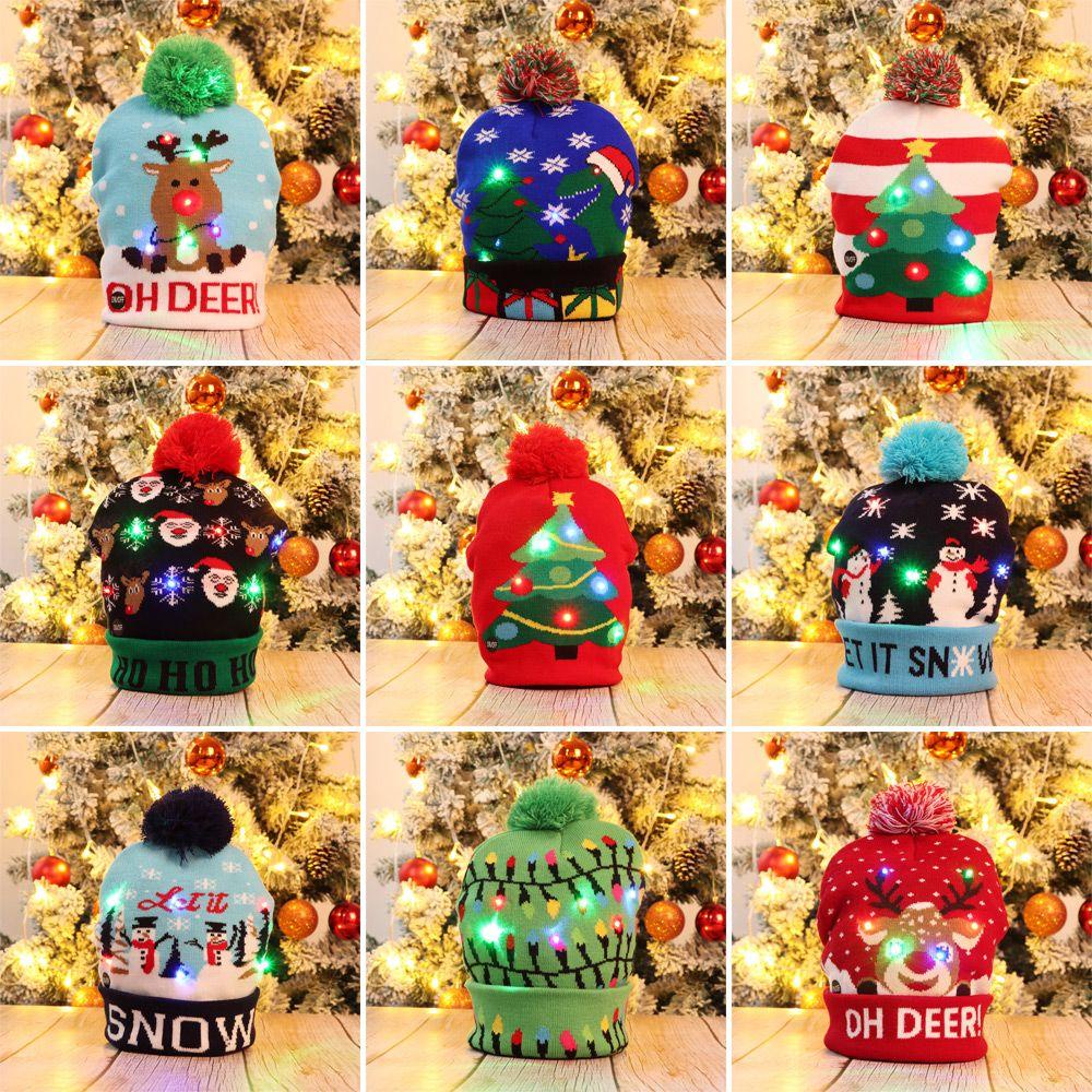 Mũ Beanie Họa Tiết Hoạt Hình Phong Cách Giáng Sinh Cho Bé