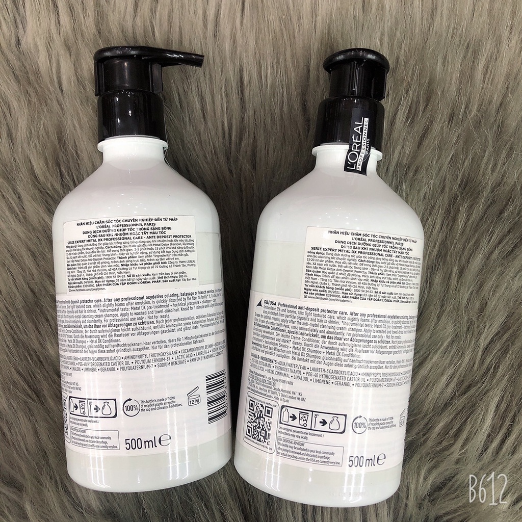 ( Mẫu mới nhất ) Kem dưỡng tóc dúp chống khô sơ và sáng bóng màu tóc nhuộm , tẩy Metal Loreal 500ml