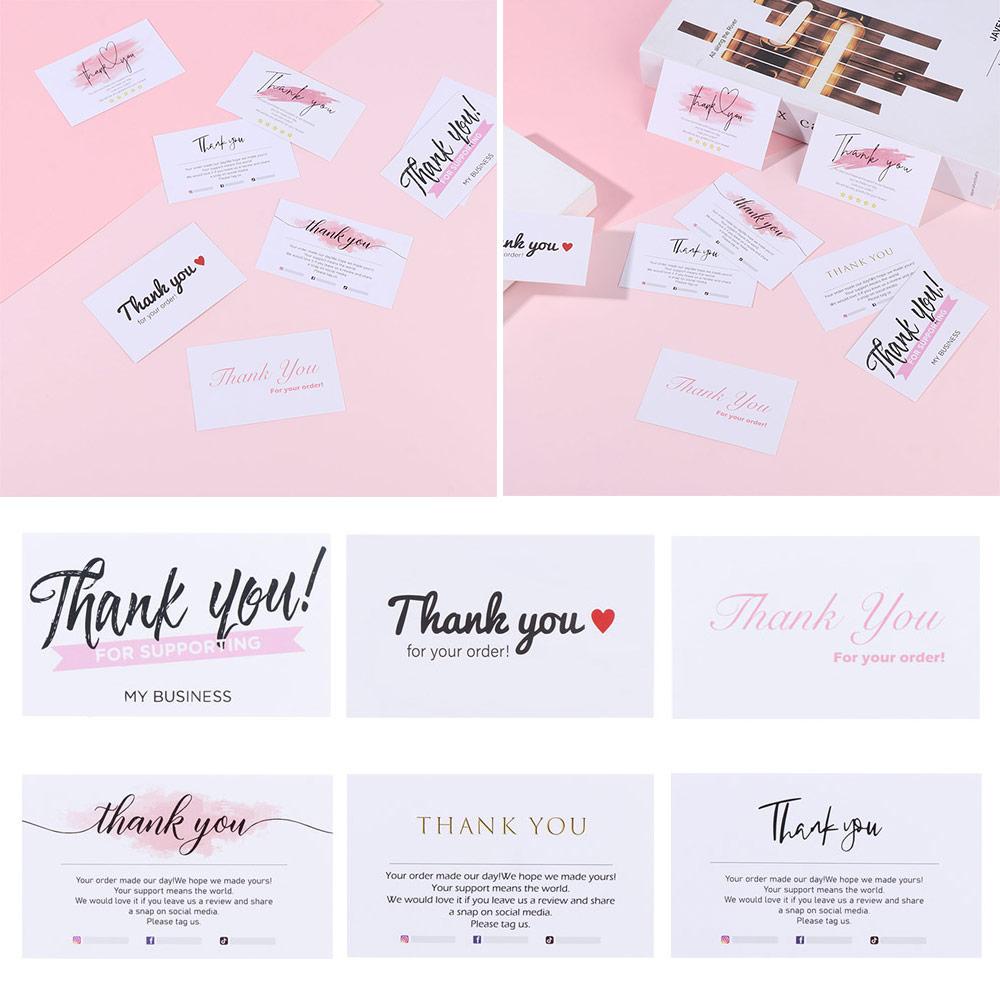 LEISURE Gói 30 Tấm Thiệp &quot;Thank You For Your Order&quot; Màu Nước Hồng