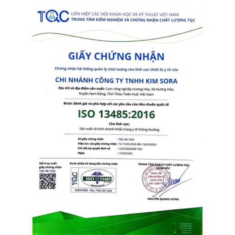 Khẩu Trang Y Tế KS94 KimSora 4 Lớp