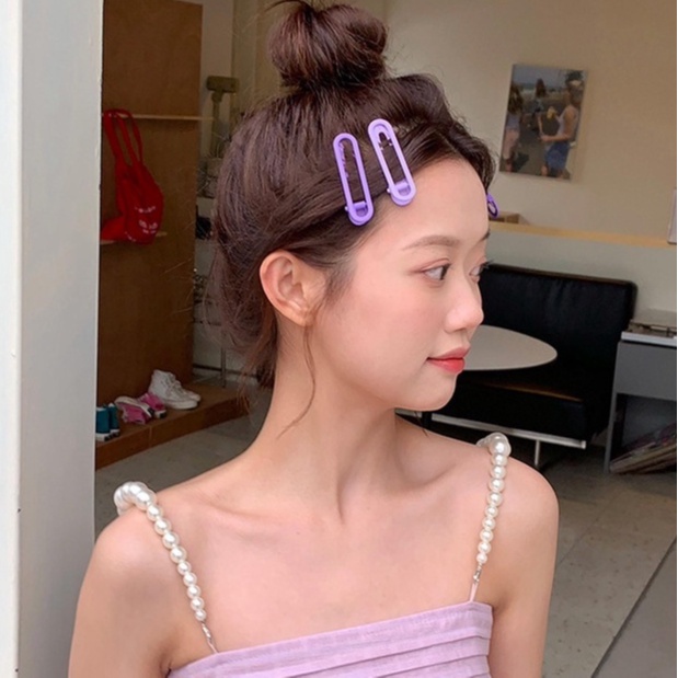 Set 3 kẹp tóc bản lớn màu sắc Tawan