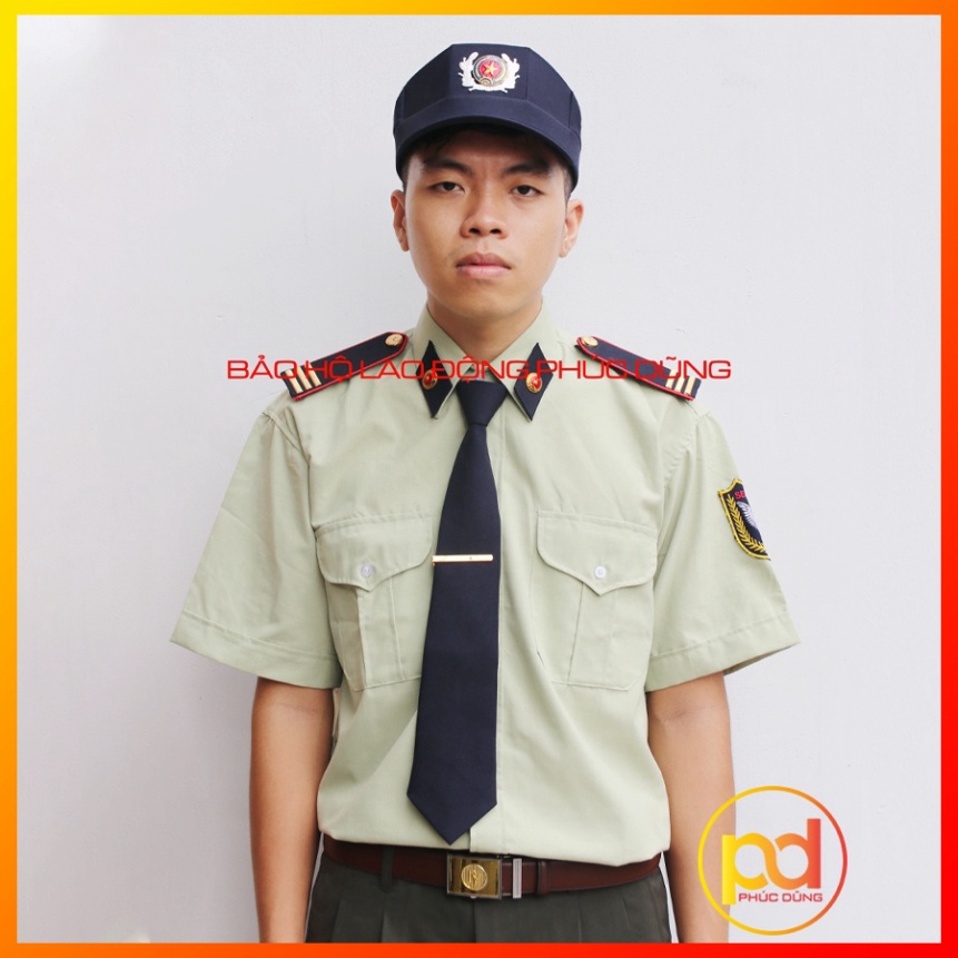 Áo đồng phục bảo vệ xanh biển tay ngắn đẹp chuyên nghiệp - [không phụ kiện] - giá rẻ chất cotton tốt thấm hút mồ hôi