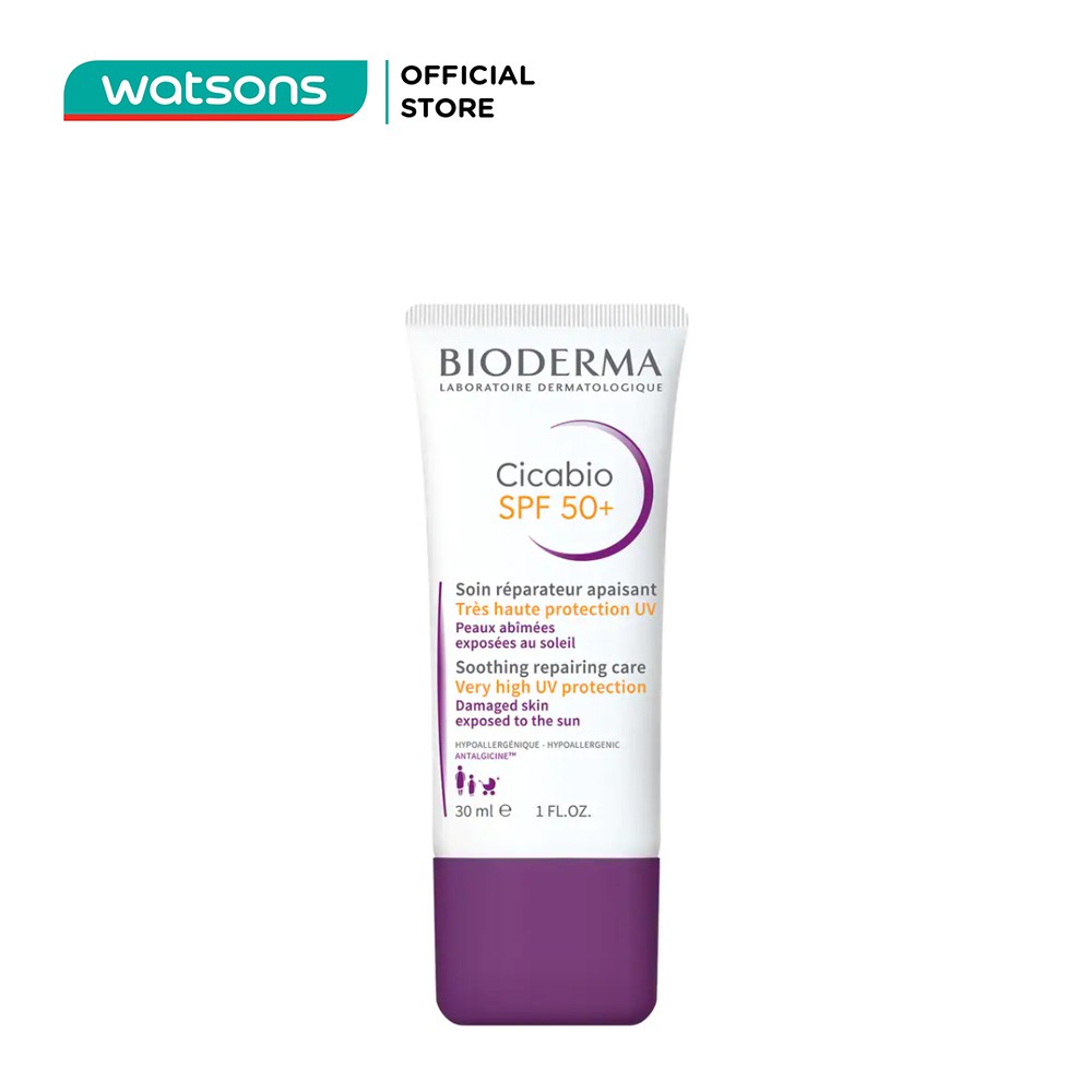 Kem Dưỡng Chống Nắng Bioderma Cicabio SPF 50+ 3Phục Hồi Dành Da Hư Tổn Sau Liệu Pháp Da Liễu 30ml