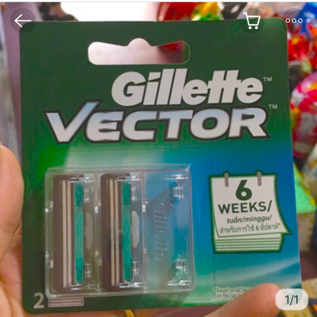 Vỉ 2 cái lưỡi dao cạo râu lưỡi kép Gillette Vector