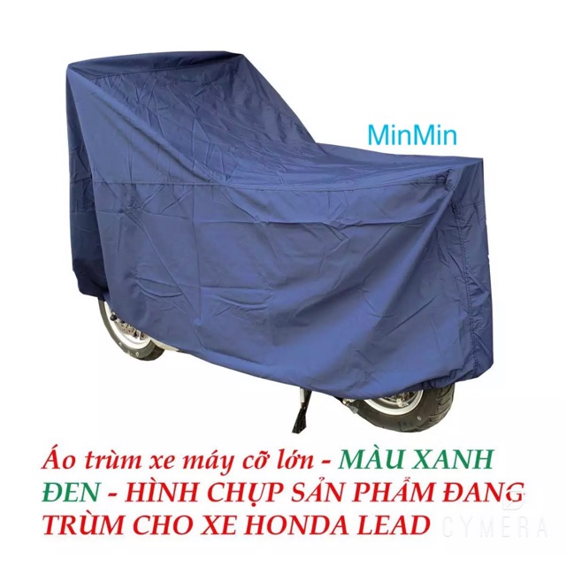 Bạt phủ xe máy cỡ lớn xanh đen cao cấp - MinMin