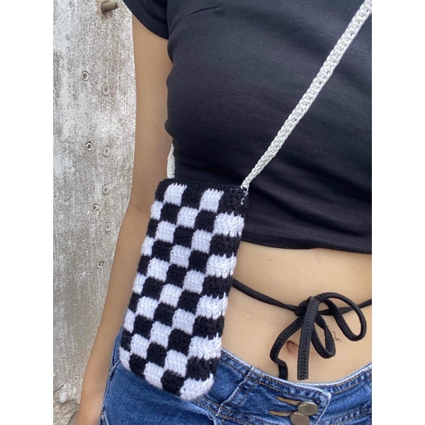 túi caro đựng điện thoại len handmade