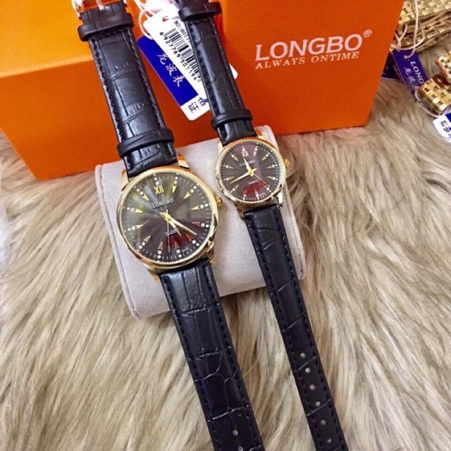 Đồng hồ cặp Longbo dây da