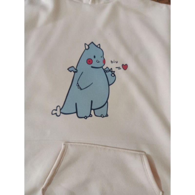 [Quà tặng viên kẹo] Áo hoodie nam nữ form rộng,khoác nỉ mũ in khủng long búng tim | BigBuy360 - bigbuy360.vn