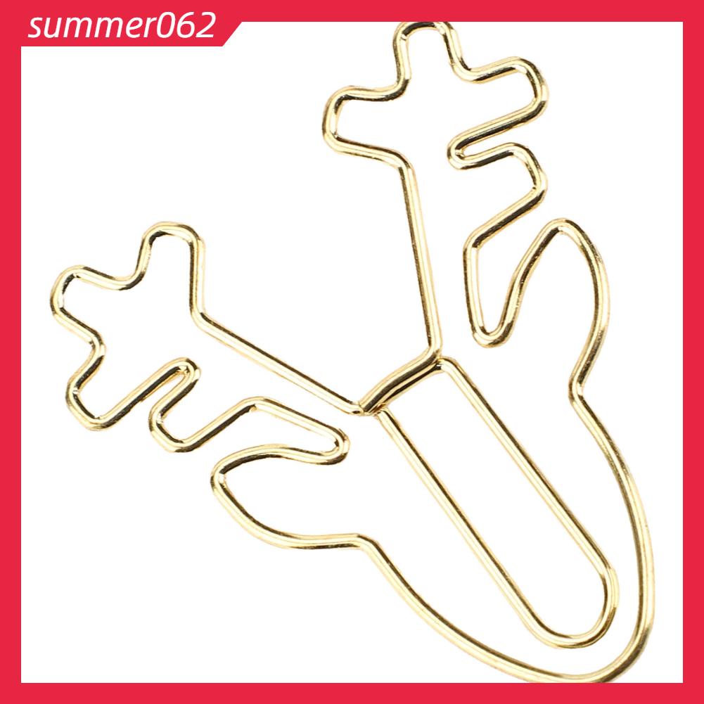 Summer062 50 cái Hình dạng đầu con hươu Kẹp giấy Phim hoạt hình Trọng lượng nhẹ Màu vàng sáng tạo dễ thương cho Văn phòng Tại nhà Trường học