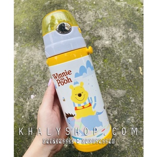 Bình nước giữ nhiệt Disney có ống hút nhiều hình cho các bé, học sinh - (350ml)