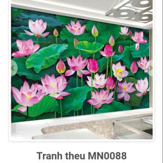Tranh thêu chữ thập đầm sen mn0088