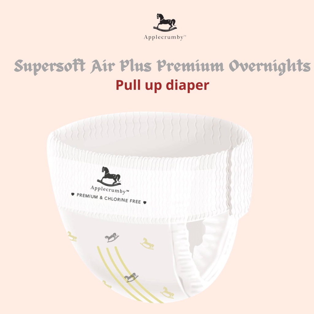 [Dùng thử] Tã/bỉm dán/quần đêm Applecrumby Overnights/Designer Tape/Pull up Diapers S1/M1/L1/XL1/XXL1